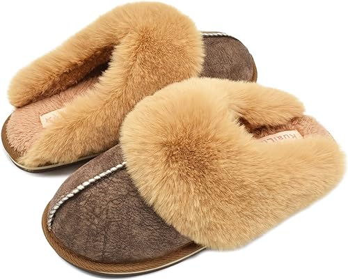 KuaiLu Fluff Dual Memory Foam Slippers | 40plusstyle.com