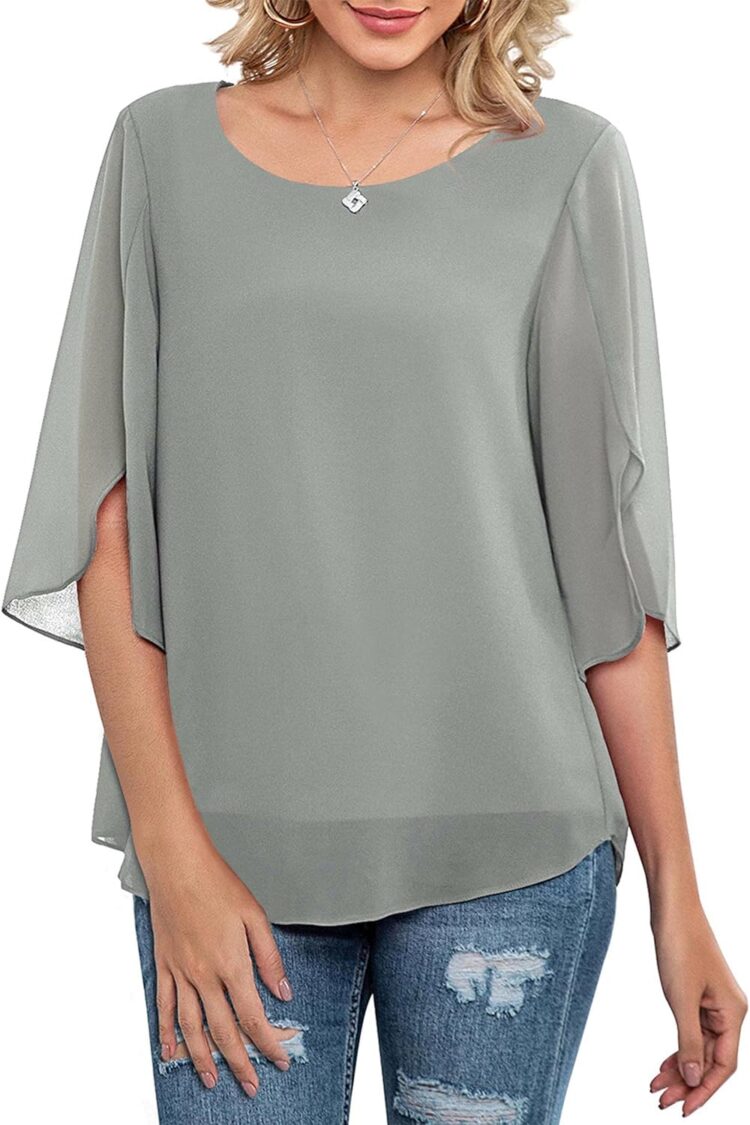 Neineiwu Chiffon Blouse | 40plusstyle.com