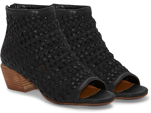 Lucky Brand Mofira Woven Peep Toe Booties | 40plusstyle.com