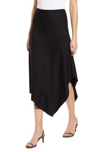 Lyssé handkerchief hem midi skirt | 40plusstyle.com