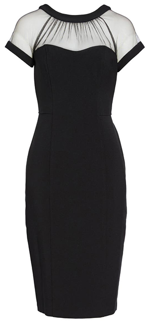 Maggy London Illusion Yoke Crepe Cocktail Dress | 40plusstyle.com