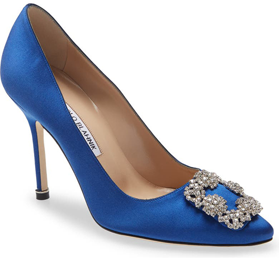 Manolo Blahnik Hangisi Crystal Buckle Pump | 40plusstyle.com