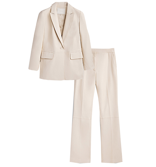 Massimo Dutti Nappa leather suit set | 40plusstyle.com