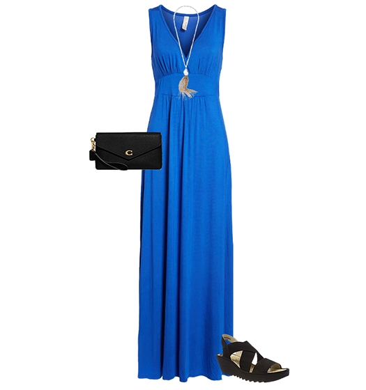 Cobalt blue and black outfit | 40plusstyle.com