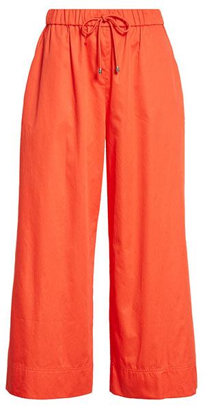 Max Mara Elastic Waist Wide Leg Poplin Trousers | 40plusstyle.com