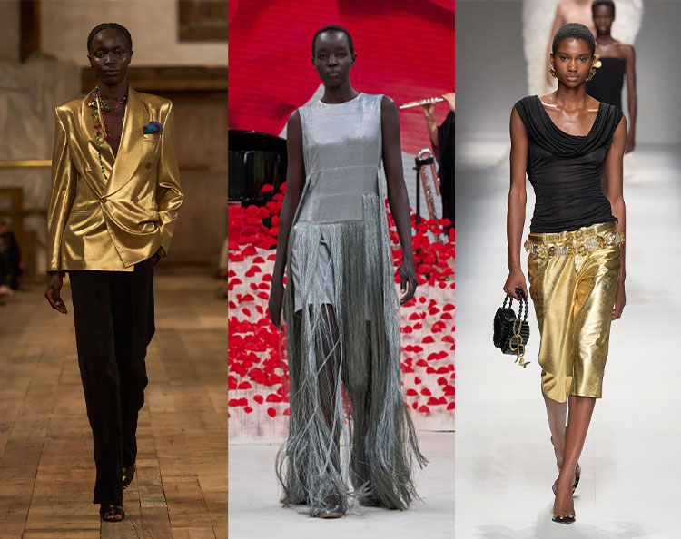 Metallic looks on the runway | 40plusstyle.com