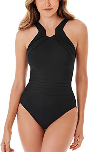 Miraclesuit Rock Solid Aphrodite Halter One Piece Swimsuit | 40plusstyle.com