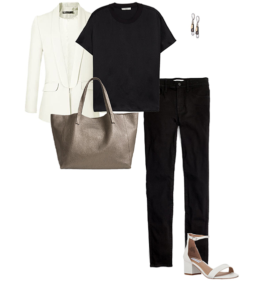 White shoes outfits - monochrome | 40plusstyle.com