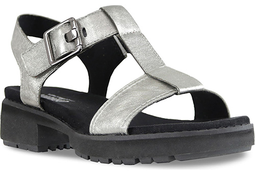 Munro Mel Metallic T-Strap Sandal | 40plusstyle.com