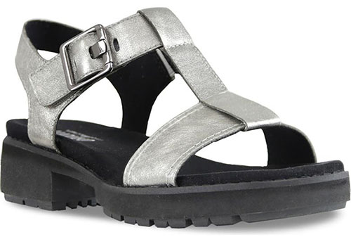 Munro Mel Metallic T-Strap Sandal | 40plusstyle.com