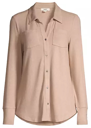 NIC + ZOE Sweet Dreams Jersey Long-Sleeve Shirt | 40plusstyle.com