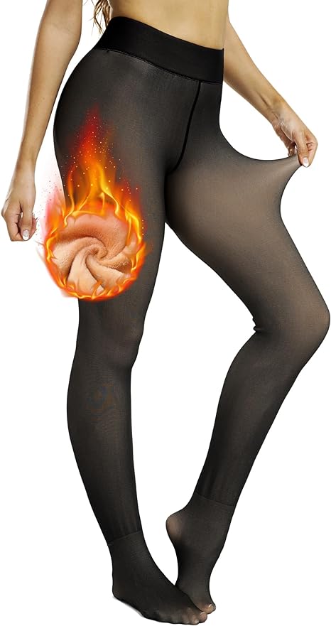 NORMOV Fleece Lined Thermal Velvet Tights | 40plusstyle.com