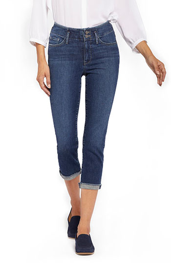 NYDJ Chloe Hollywood Frayed Capri Jeans | 40plusstyle.com | 40plusstyle.com