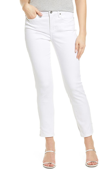 NYDJ Sheri Side Slit Slim Ankle Jeans | 40plusstyle.com