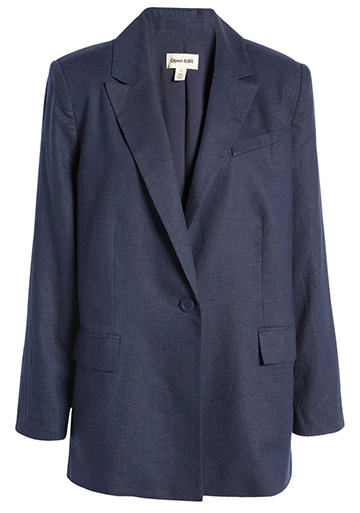 Open Edit Oversize Linen Blend Blazer | 40plusstyle.com