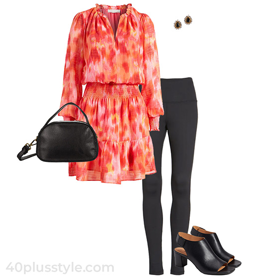 Orange and black outfit | 40plusstyle.com