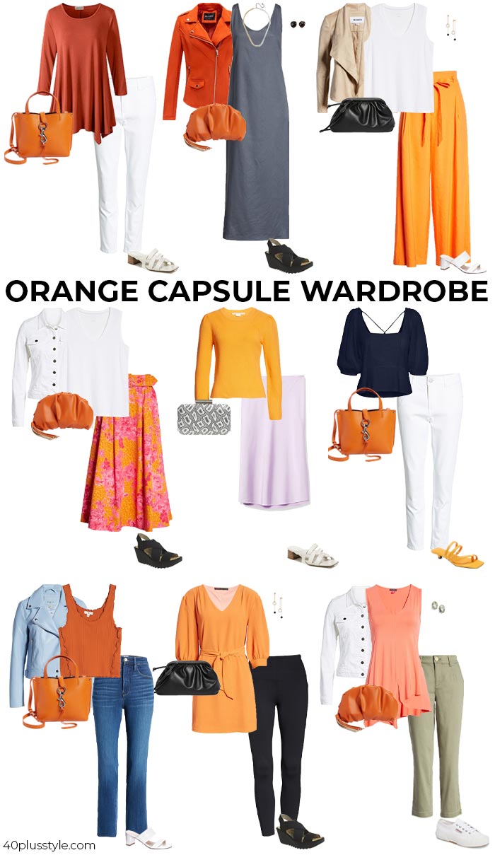 An orange capsule wardrobe | 40plusstyle.com