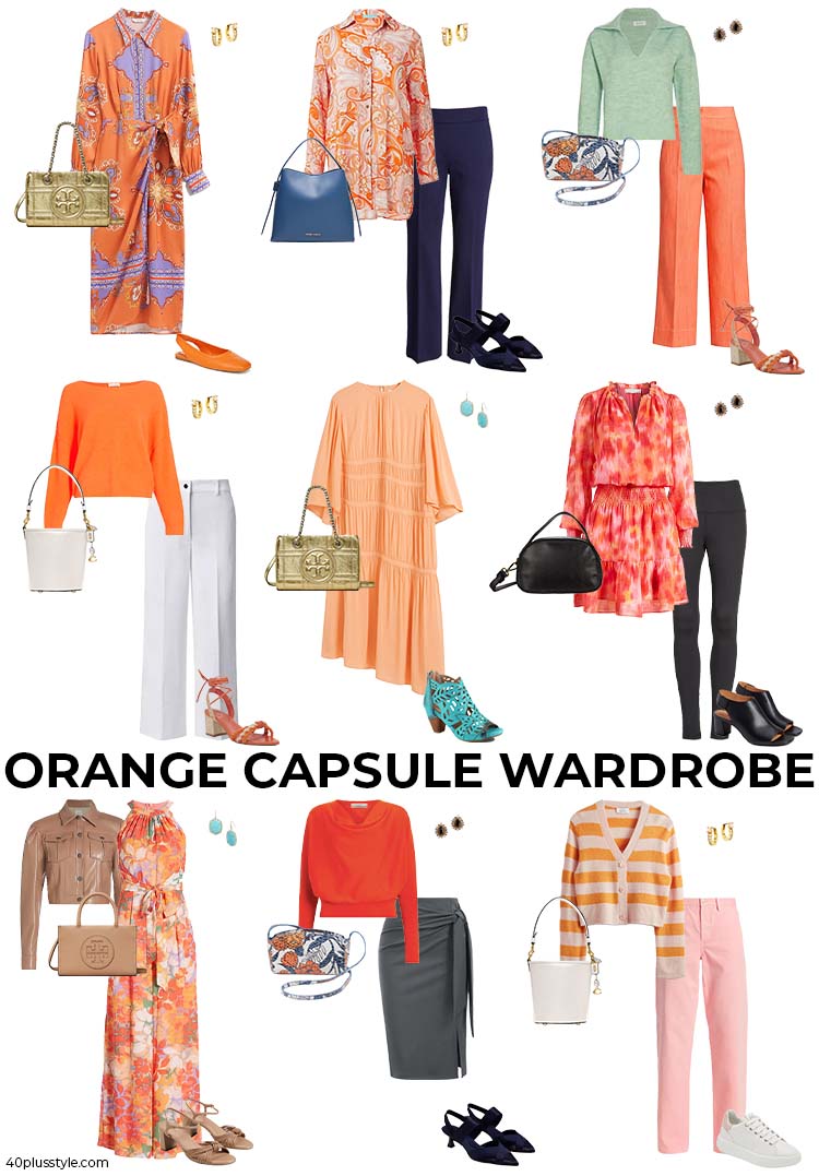 Orange capsule wardrobe | 40plusstyle.com