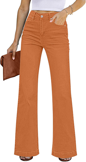 GRAPENT High Waisted Wide Leg Jeans | 40plusstyle.com