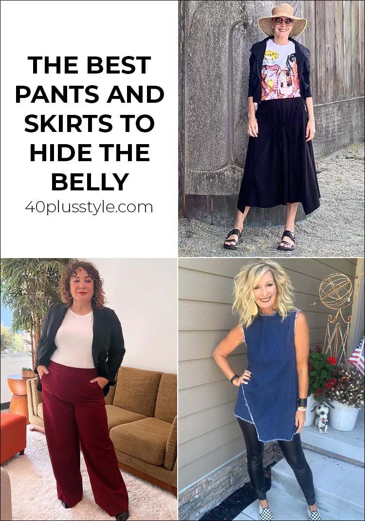 The best pants and skirts to hide your belly | 40plusstyle.com