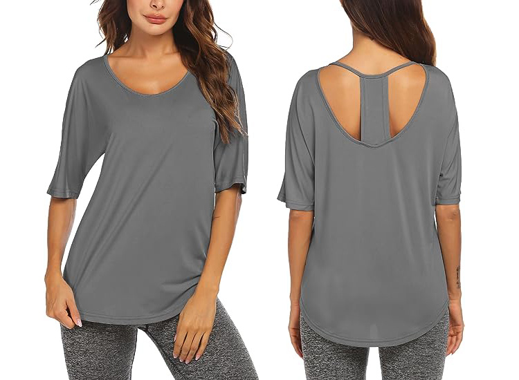 Pinspark Open Back Athletic Shirt | 40plusstyle.com