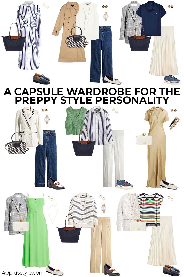 A capsule wardrobe for the preppy style personality | 40plusstyle.com