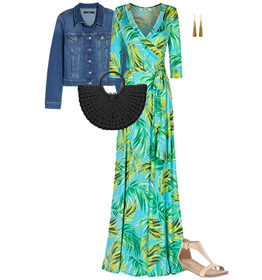 Palm print maxi dress | 40plusstyle.com