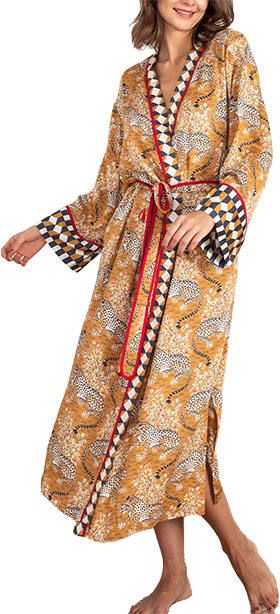 Printfresh Bagheera Satin Robe | 40plusstyle.com