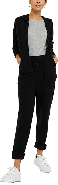 Quince Mongolian Cashmere Full-Zip Hoodie - Quince Mongolian Cashmere Straight Leg Pant | 40plusstyle.com