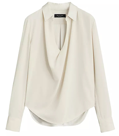 rag & bone Phillipa Draped Blouse | 40plusstyle.com