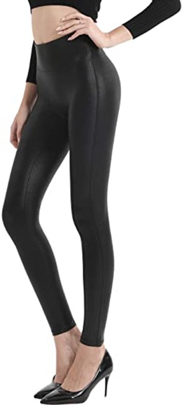 Retro Gong faux leather leggings | 40plusstyle.com