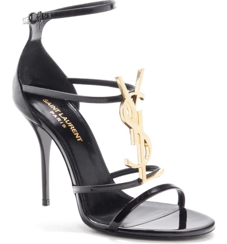 Saint Laurent Cassandra YSL Logo Sandal | 40plusstyle.com