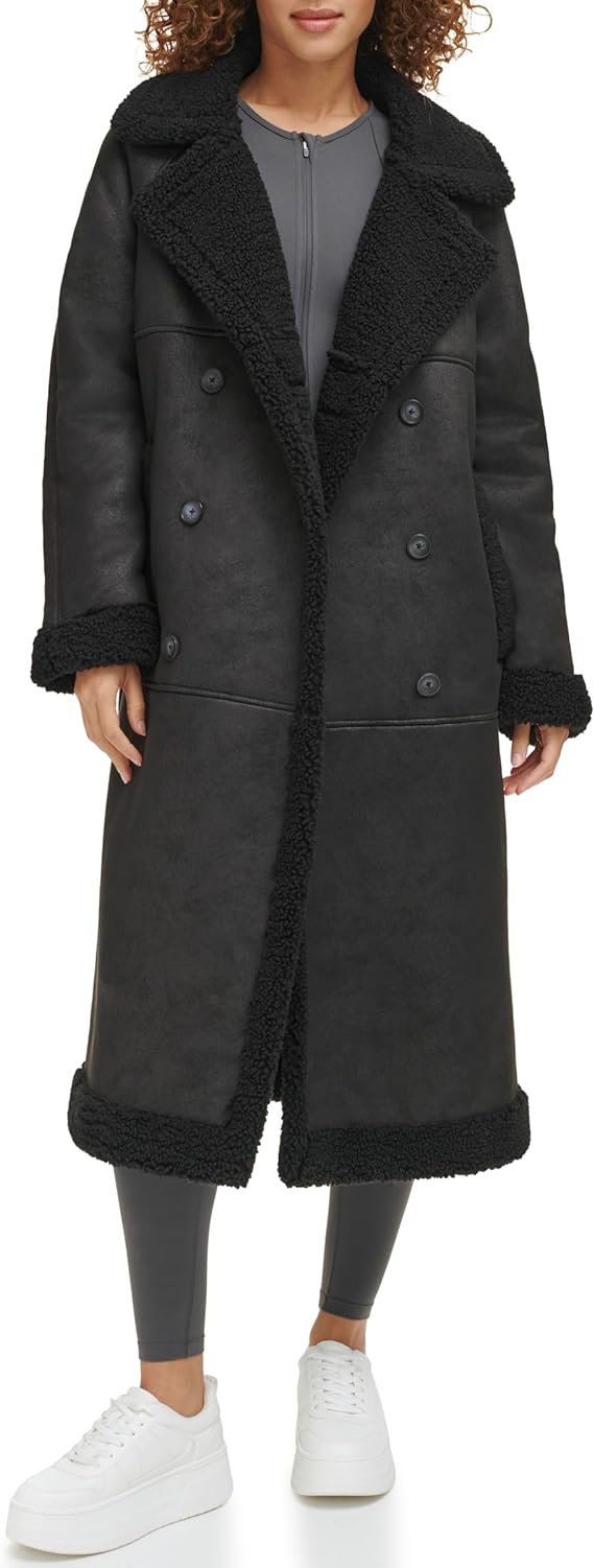 Levi's Faux Shearling Long Coat | 40plusstyle.com