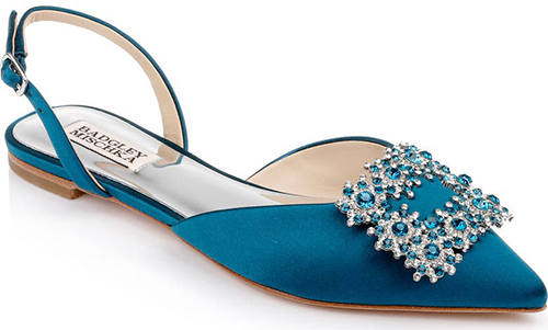 Badgley Mischka Collection Saga Embellished Slingback Flat | 40plusstyle.com