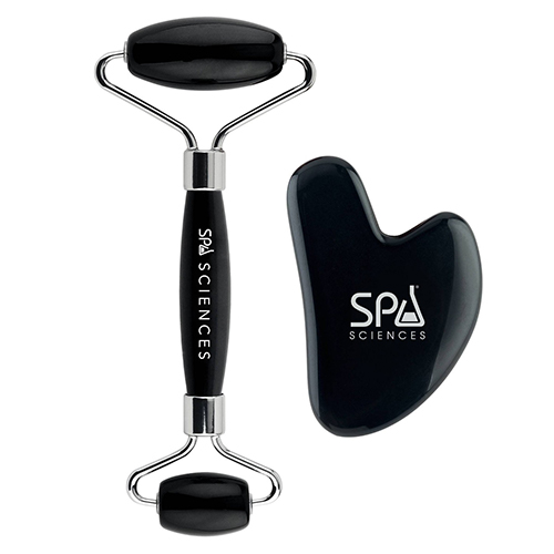 Spa Sciences Black Obsidian Roller & Gua Sha | 40plusstyle.com