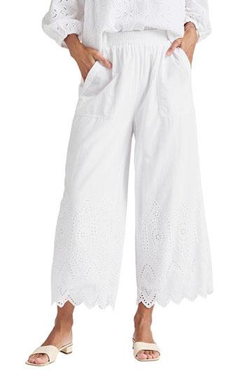 Splendid Taylor Cotton Eyelet Crop Wide Leg Pants | 40plusstyle.com