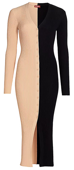 Staud Shoko Colorblocked Midi-Dress | 40plusstyle.com