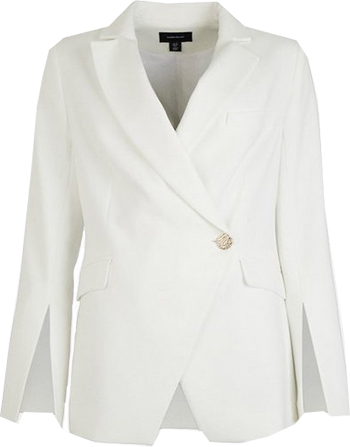 Karen Millen Compact Stretch Button Blazer | 40plusstyle.com