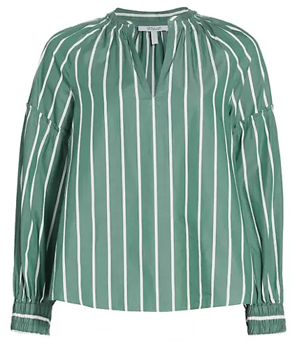 Derek Lam 10 Crosby Malorie Striped Cotton Top | 40plusstyle.com