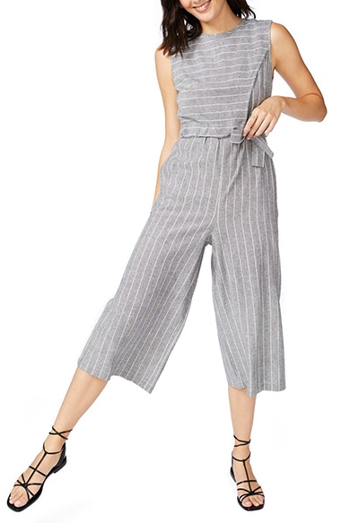 Court & Rowe Pinstripe Crop Jumpsuit | 40plusstyle.com