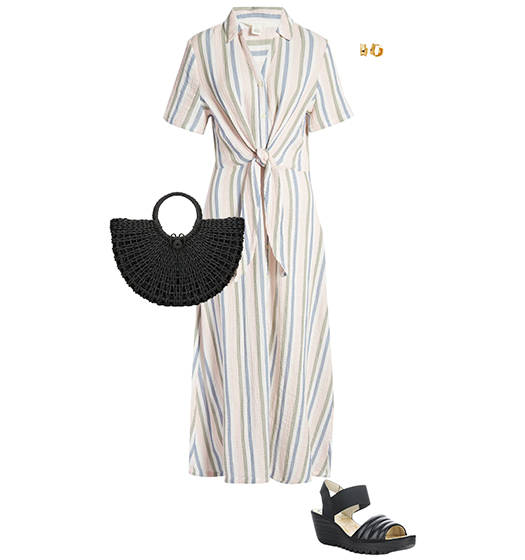 Stripe shirt dress | 40plusstyle.com