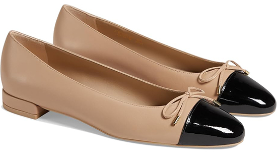 Stuart Weitzman Sleek Bow Flats | 40plusstyle.com