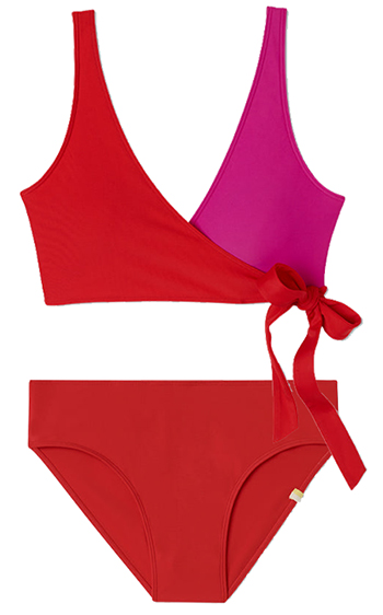 Summersalt The Perfect Wrap Bikini Top / Summersalt The High Leg Mid Rise Bikini Bottom | 40plusstyle.com