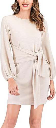 R.Vivimos Tie Waist Sweater Dress | 40plusstyle.com