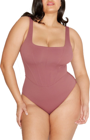 Ta3swim Seamed Squarey Swimsuit | 40plusstyle.com