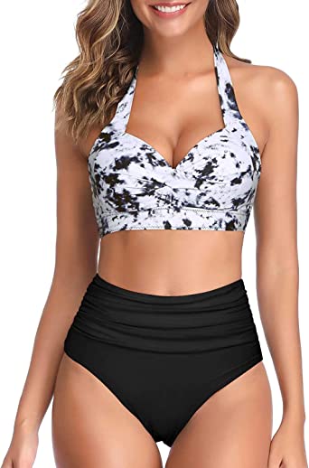 Tempt Me Women Two Piece Halter Swimsuit | 40plusstyle.com