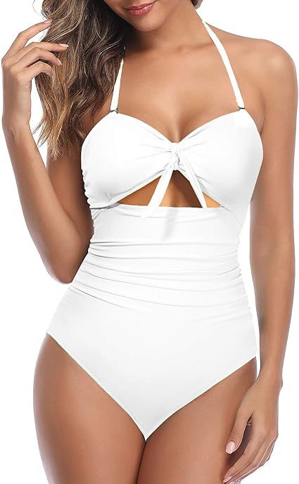 Tempt Me Tummy Control Front Tie Knot Bathing Suit | 40plusstyle.com