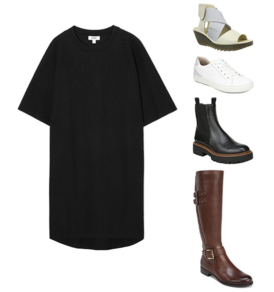 Shoes to wear with a t-shirt dress | 40plusstyle.com