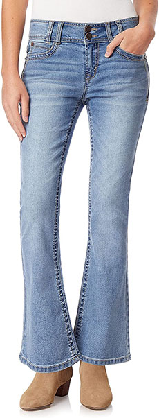 WallFlower Curvy Bootcut Mid-Rise Insta Stretch Juniors Jeans | 40plusstyle.com