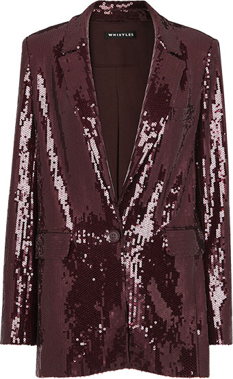 Whistles Misha Sequin Blazer | 40plusstyle.com